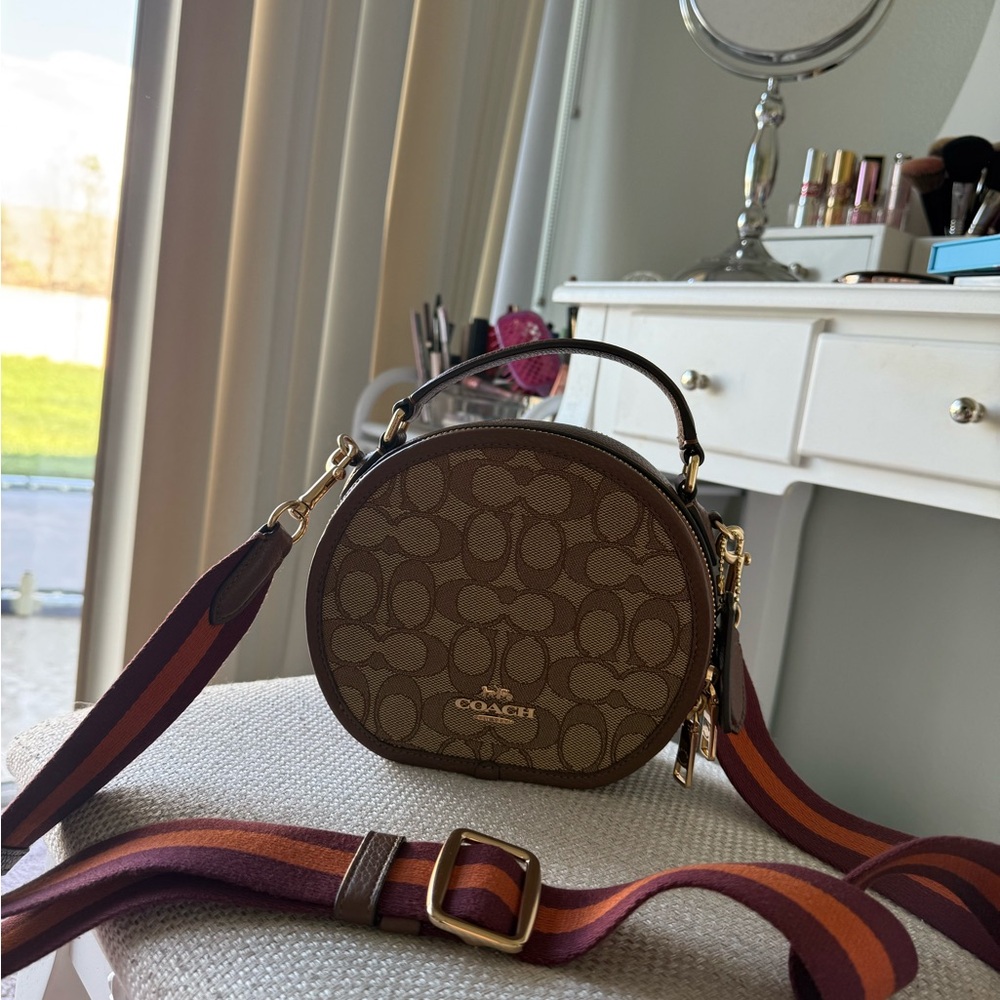 Coach Brown Round Crossbody Bag